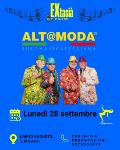 Luned&igrave; 28 settembre | ore 23.00 | Alta Moda | Extasi&agrave;